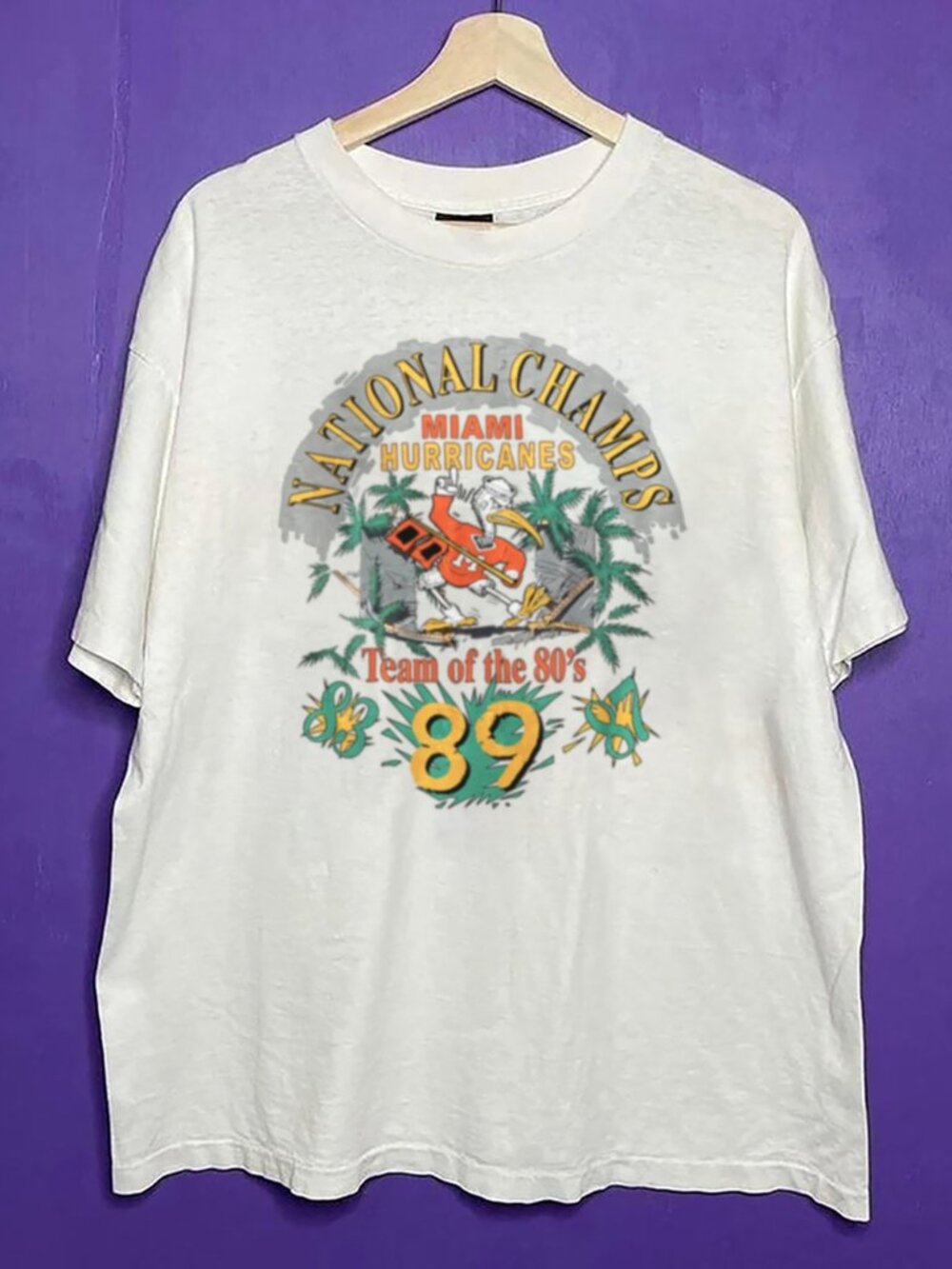 Vintage Miami Hurricanes National Champs Shirt, Team of the 80s NCAA Shirt Tee